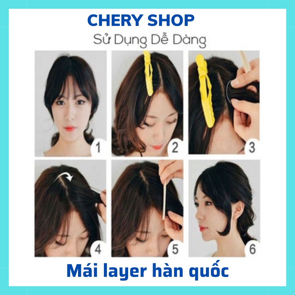 Tóc mái giả dài layer phong cách Hàn Quốc, tóc kẹp mái bay giả sang chảnh dành cho nữ Chery Shop