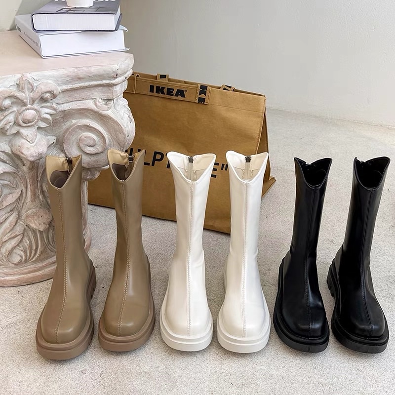 [ Săxn Kem sz 38_Order ] Boots lửng cổ V dòng Martin dành cho nữ mùa thu đông | BigBuy360 - bigbuy360.vn