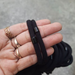 Túi 10 dây thun cột tóc 1 nút màu đen (vòng 5cm)