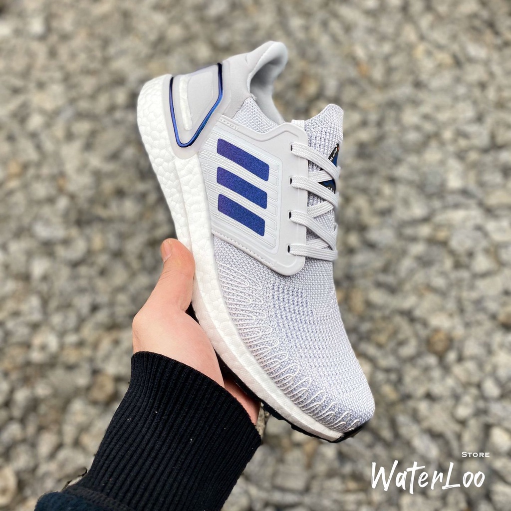 [FREESHIP+HỘP+QUÀ] Giày Thể Thao Sneakers ULTRA BOOST 2020 White Trắng Sọc Xanh Dương Ultra Boost 6.0