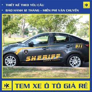 Tem xe Mazda 2 dán 2 bên sườn - tem xe ô tô giá rẻ hà nội
