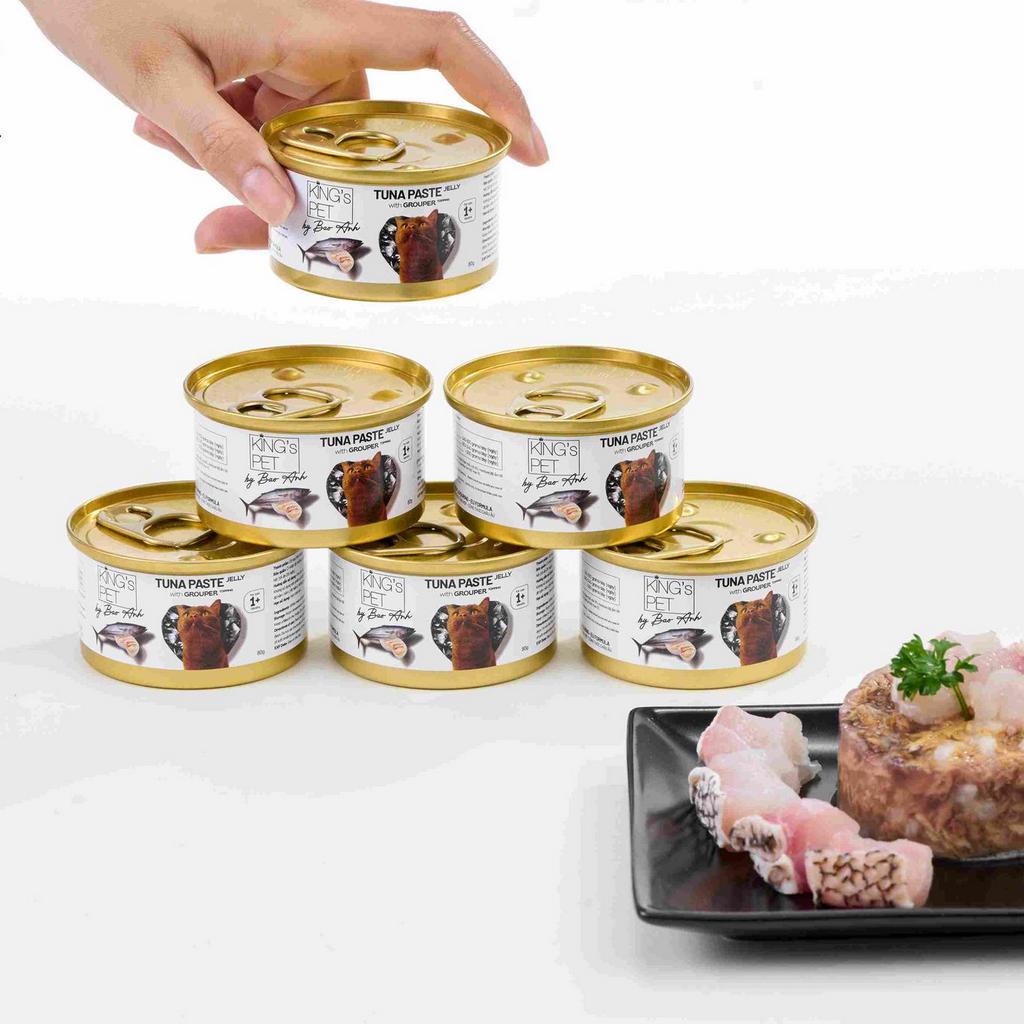 Pate lon cá ngừ Jelly Topping King's Pet By BAO ANH 80gr dành cho mèo yêu