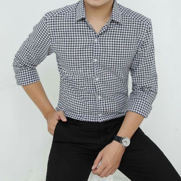 Áo sơ mi nam đẹp hàn quốc dài tay cao cấp kẻ F8888 loại đẹp Caro006