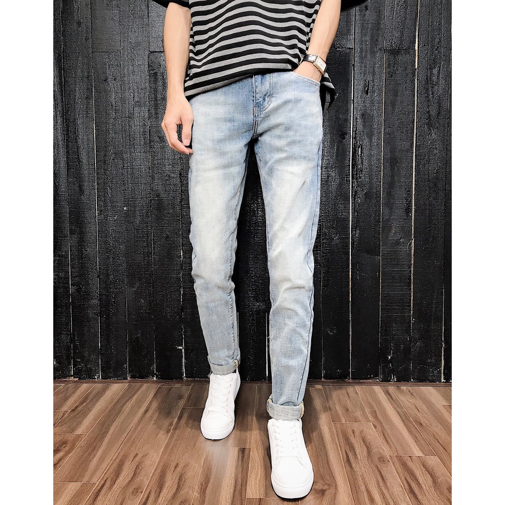 Quần Jeans Nam Dáng Vừa Chất Dày Màu Đen Cào Thời Trang 2STOREGLE Kiểu Dáng Slim Fit