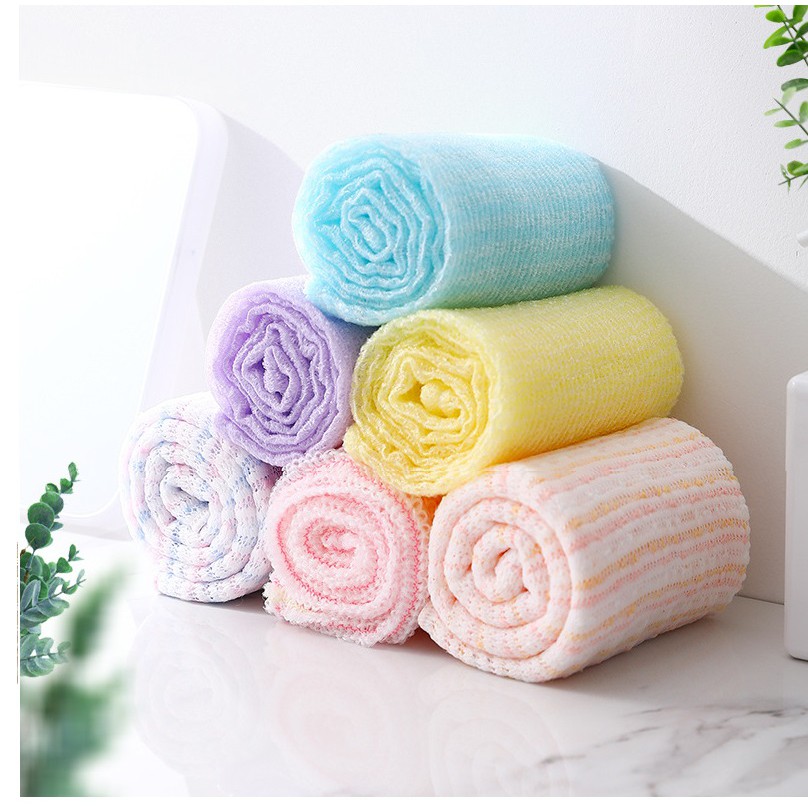 Khăn tắm dài, khăn tắm chà lưng siêu sạch, tẩy tế bào chết, bông tắm AISEN Nhật Bản