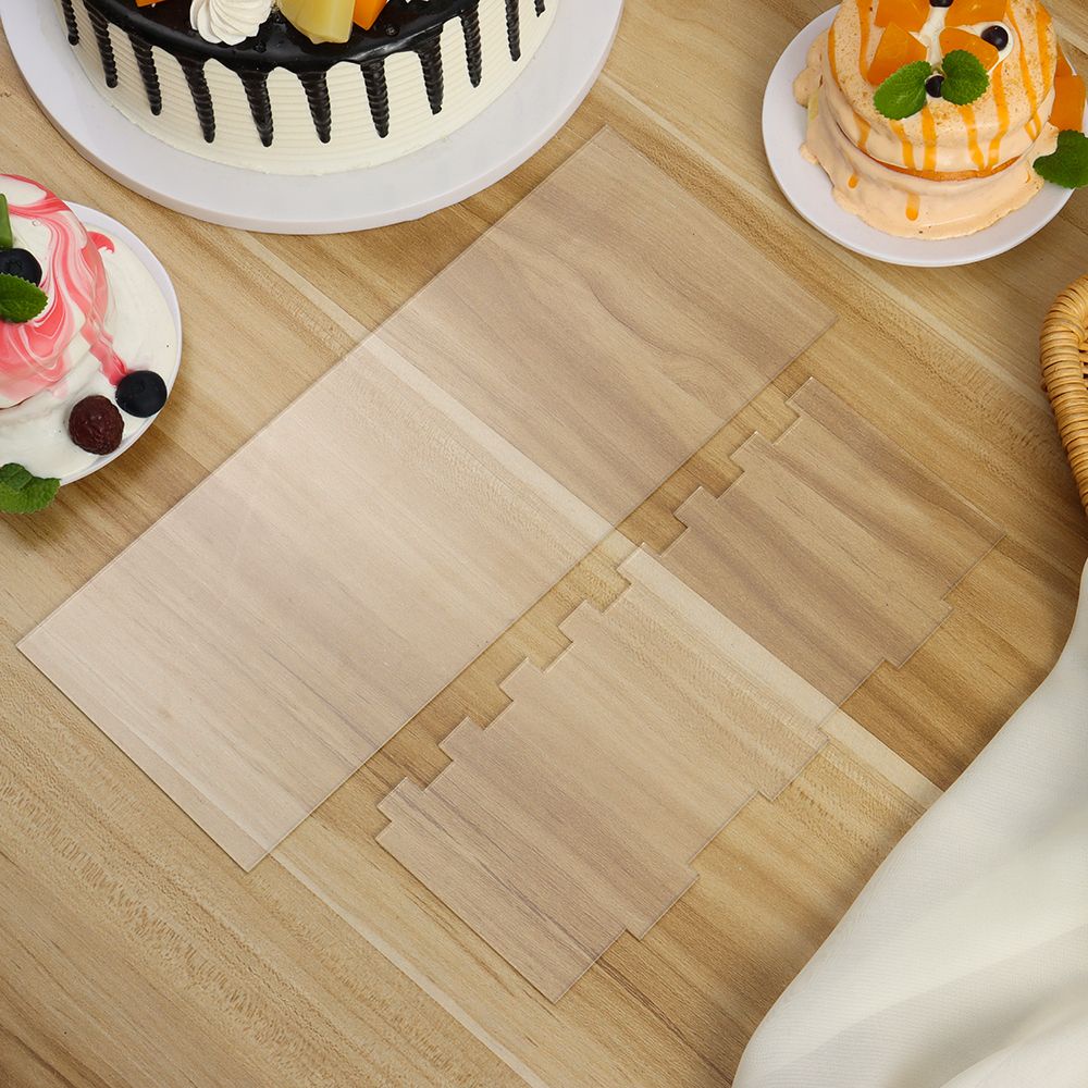 Dụng Cụ Cắt Bánh Kem Bằng Acrylic Trong Suốt Hình Chữ Nhật Tiện Dụng Cho Nhà Bếp