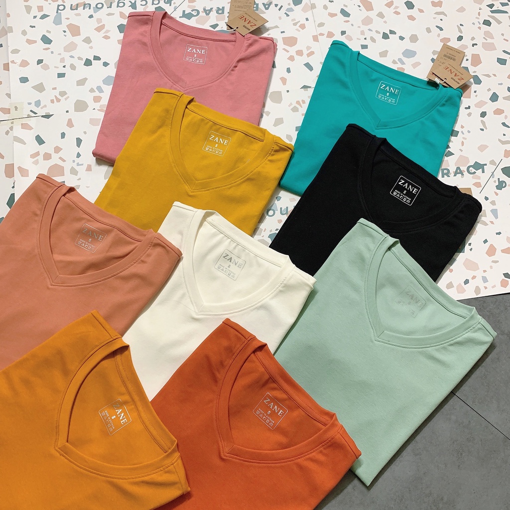 Áo Thun Trơn Cổ Tim 𝐇𝐚̀ 𝐆𝐢𝐚𝐧𝐠 𝐕𝐧𝐱𝐤