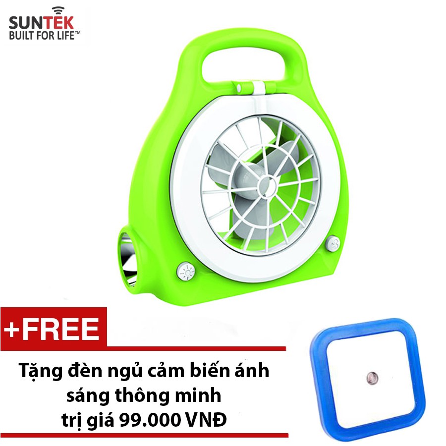 Quạt sạc tích hợp đèn Led SUNTEK KM-686 + Tặng đèn ngủ cảm biến ánh sáng