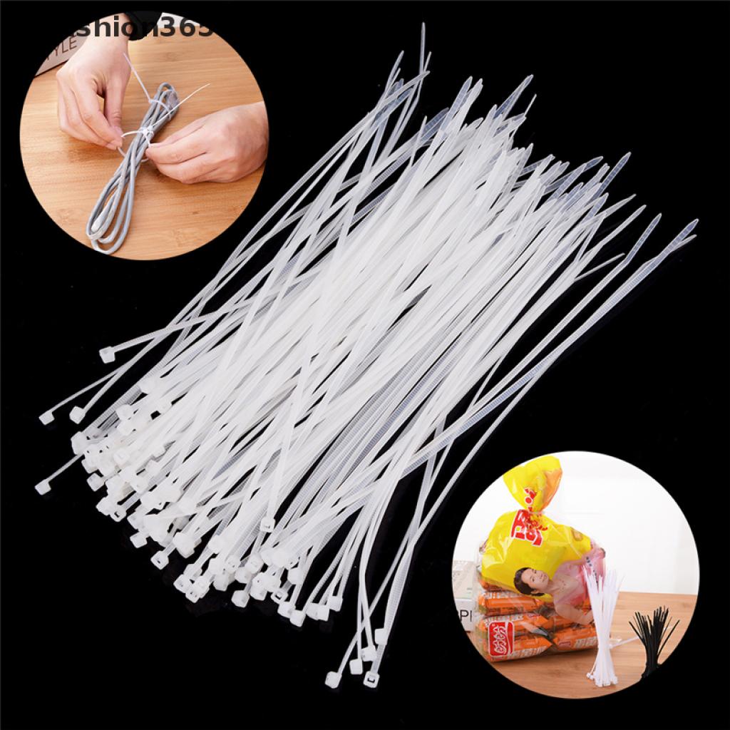 Set 100 dây rút nylon màu trắng / đen cao cấp 365