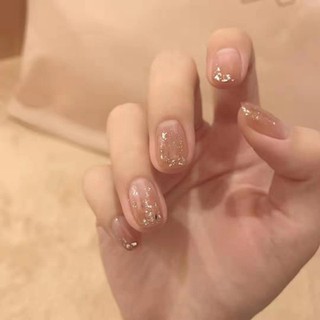 [Hàng mới về] Bộ móng giả màu trà sữa gradient chống thấm nước dễ tháo rời