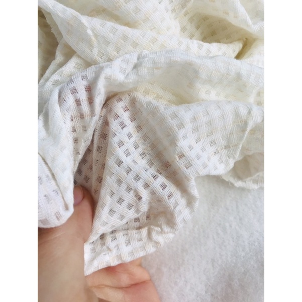 Vải cotton thông hơi màu baby