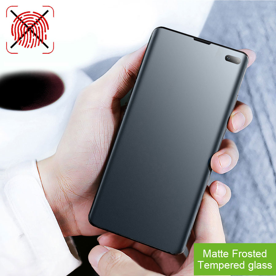 3D Curved UV Liquid Full Glue Cover Matte Tempered Glass Screen Protector Samsung Galaxy S20 Note 20 Ultra Note 10 Plus 9 8 S10 S9 S8 Frosted Anti Glare Anti Fingerprints