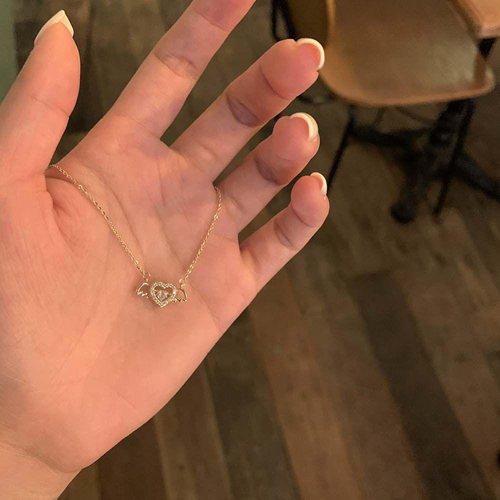 Mxgoods Dây Chuyền Mặt Hình Học Đơn Giản|Vòng Cổ Choker Hình Thiên Thần Nhỏ Cổ Điển Cho Nữ