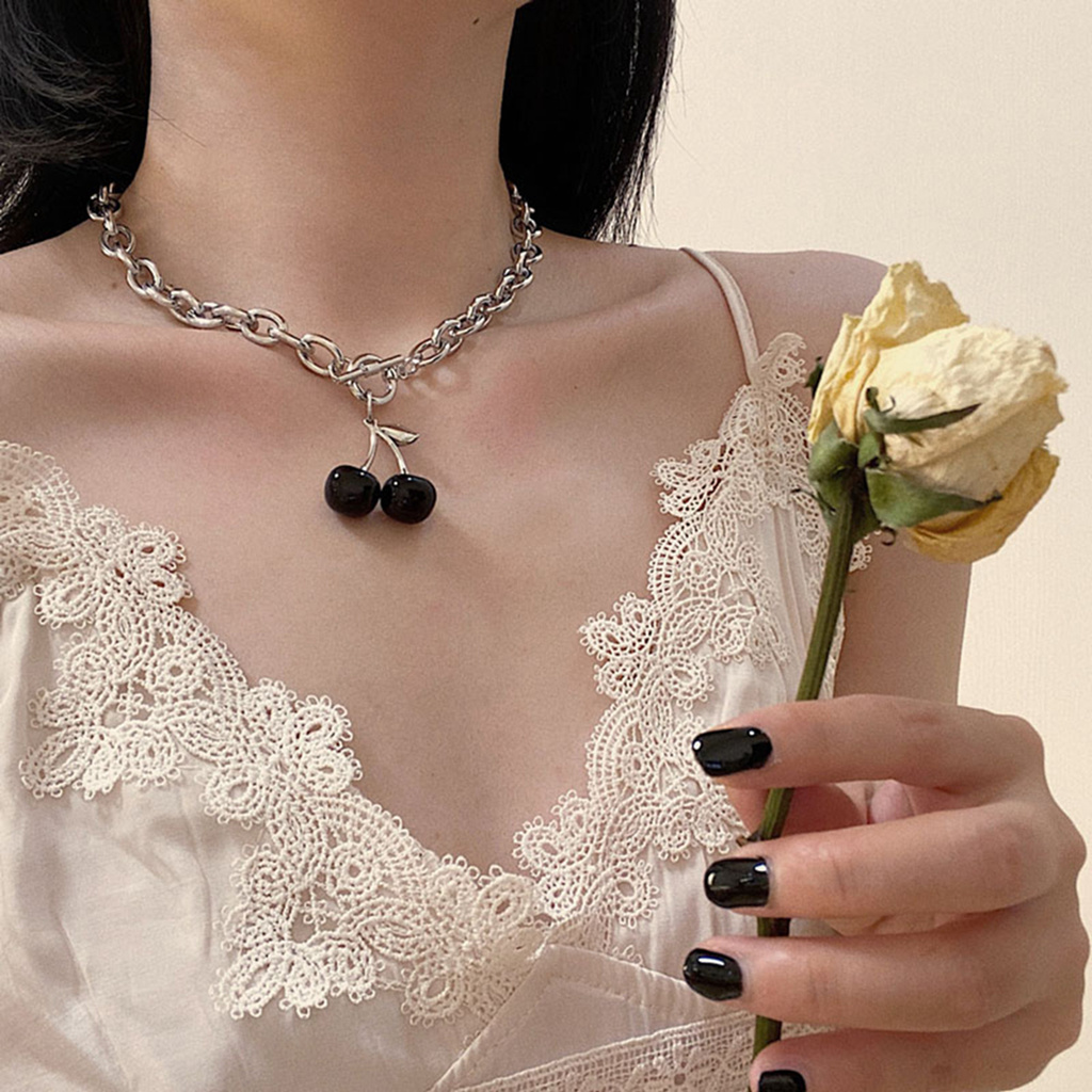 vòng cổ / Đôi Khuyên Tai Hình Quả Cherry Xinh Xắn Cho Nữ