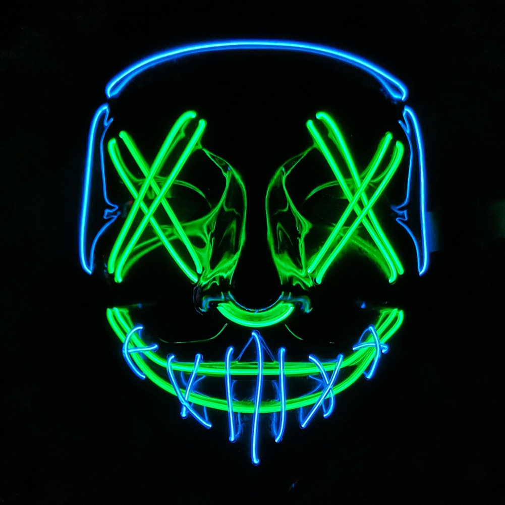Mặt Nạ Hóa Trang Halloween Hình Kinh Dị Có Đèn LED Phát Sáng Độc Đáo