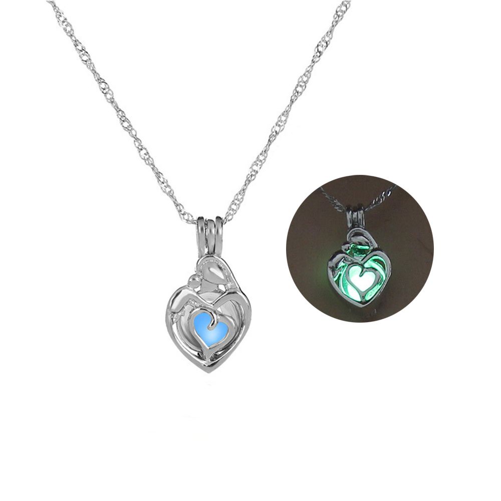 Vòng cổ thời trang phối mặt hình trái tim phát sáng trong bóng tối