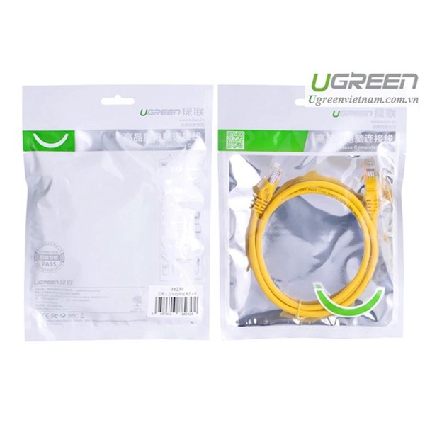 Cáp mạng đúc sẵn Cat5e màu vàng chính hãng Ugreen cao cấp