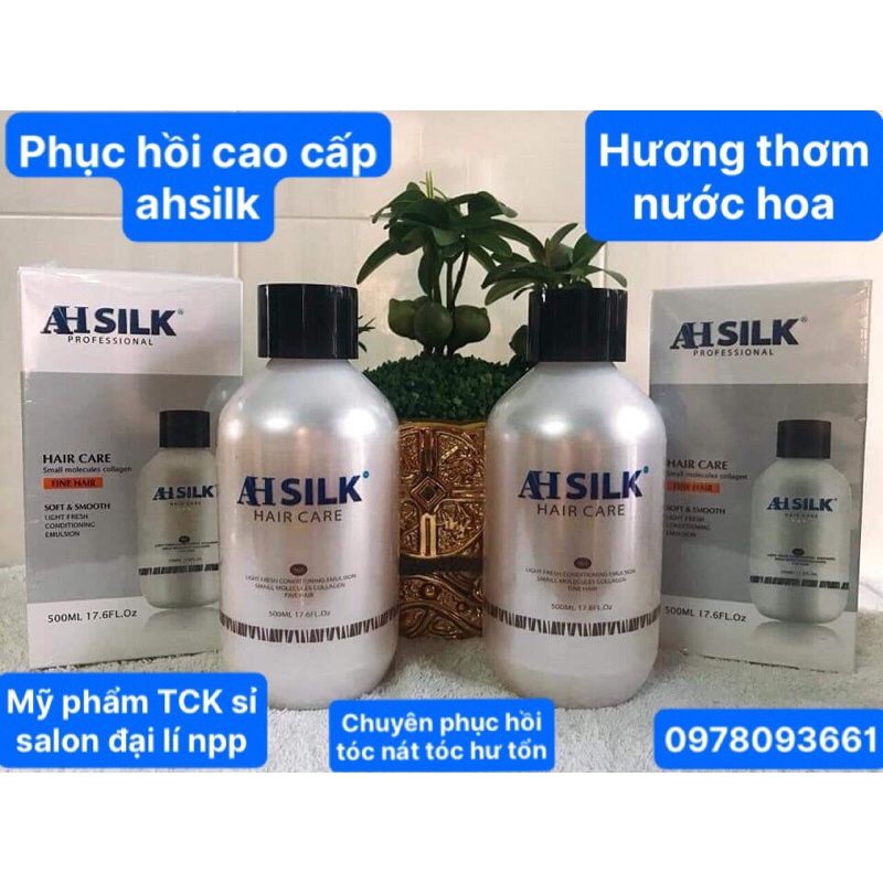 [Chính Hãng] Phục Hồi Tóc Cao cấp Ahsilk chuyên phục hồi tóc nát tóc hư tổn tóc đã làm qua hoá chất 500ml hương thơm