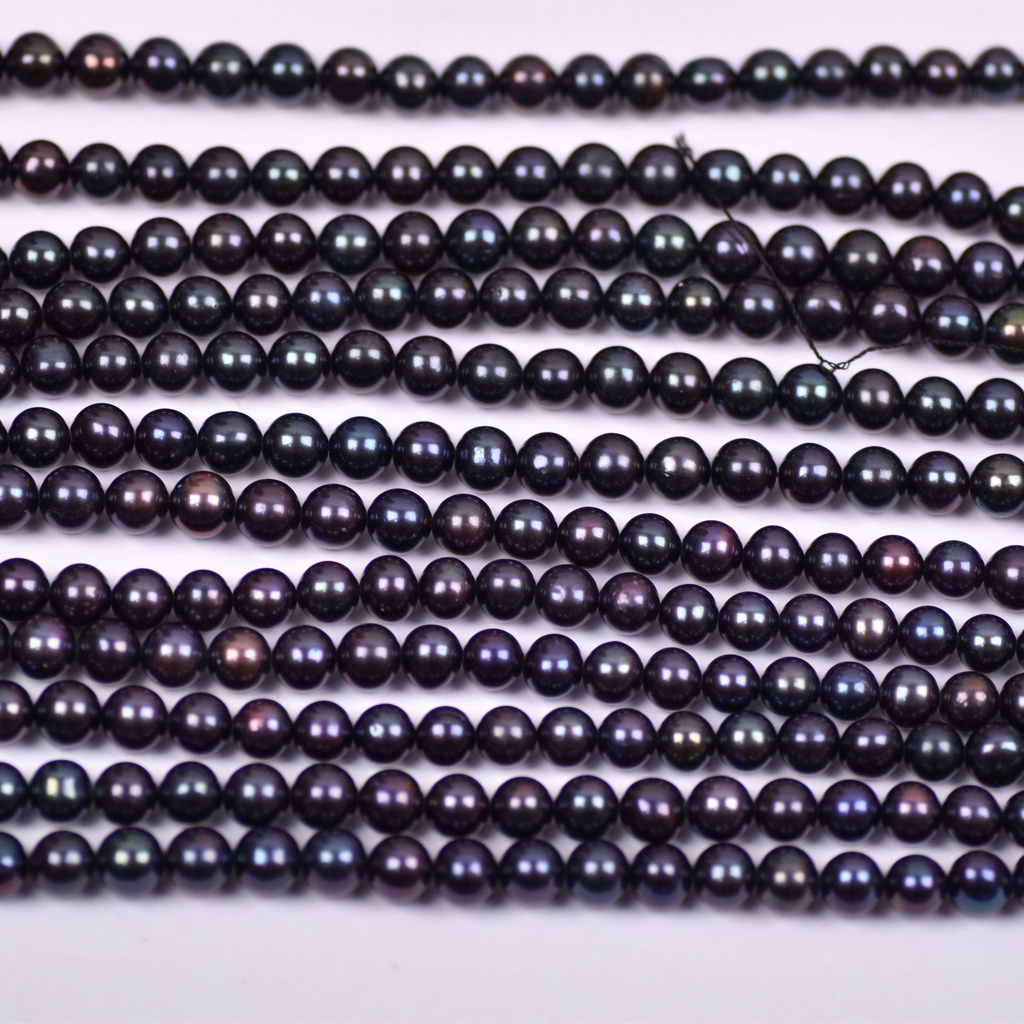 Chuỗi Hạt Ngọc Trai Đen Tự Nhiên 8-9mm Làm Vòng Cổ Handmade