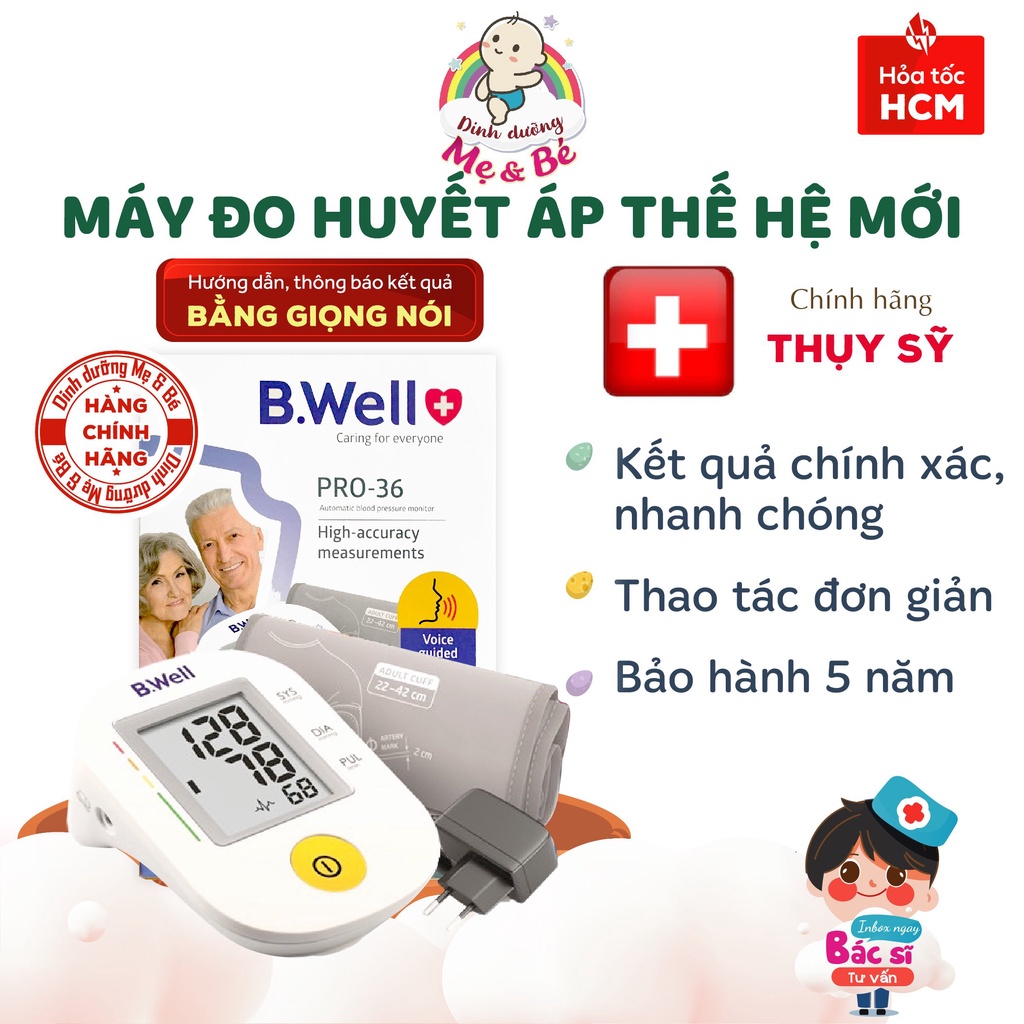 Máy Đo Huyết Áp Bắp Tay Tự Động B.Well Pro 33/Pro 35/ Med 53 - Chính Xác, Tiện Lợi