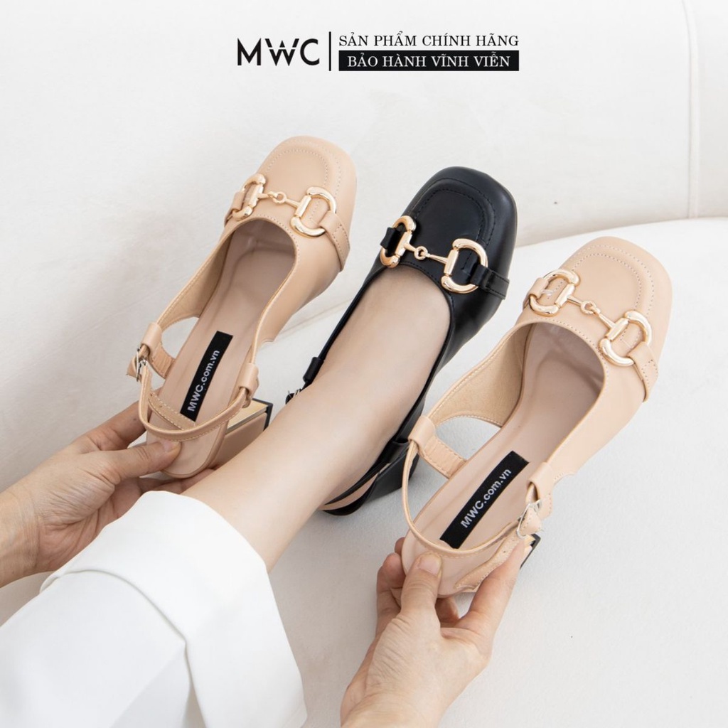 GIÀY CAO GÓT NỮ MWC- CAO GÓT MŨI VUÔNG- CAO GÓT QUAI HẬU 7CM PHONG CÁCH VITAGE HÀN QUỐC SIÊU HOT NUCG-4179