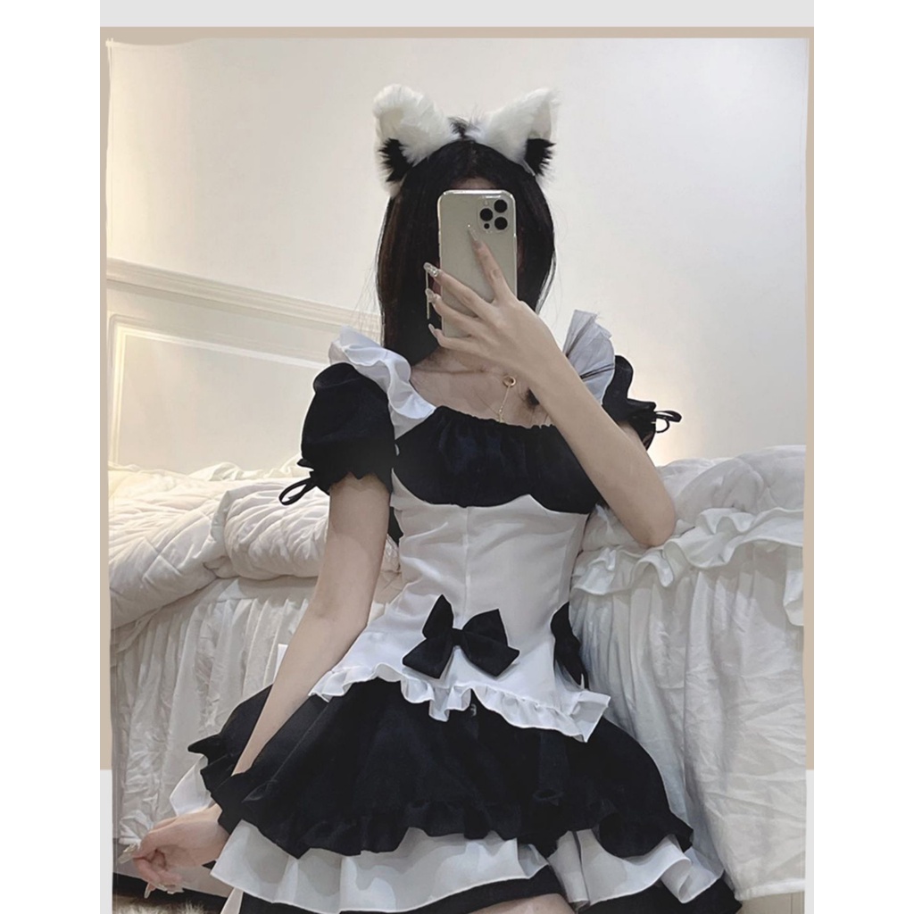 [CÓ SẴN] Trang phục Maid hầu gái mã M026 hóa trang halloween sự kiện lễ hội (festival) Sakana cosplay shop [Che tên] | BigBuy360 - bigbuy360.vn