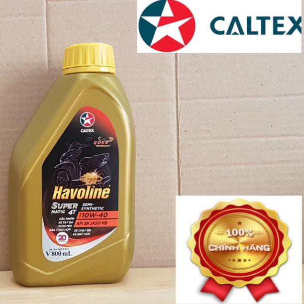 Nhớt xe tay ga cao cấp Bán tổng hợp Caltex Super Matic SN 800ml