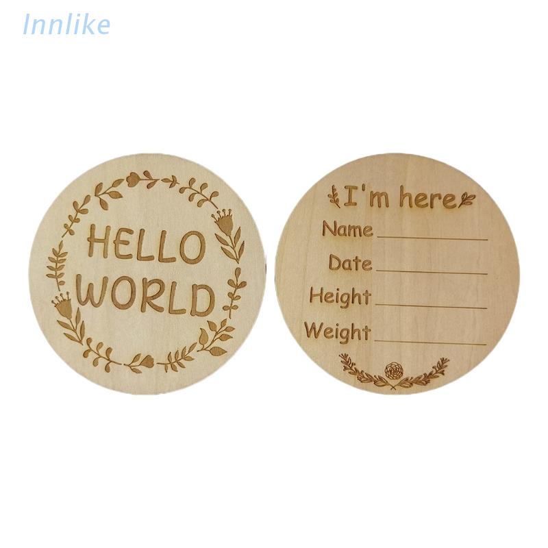 Bộ 2 thẻ gỗ đánh dấu cột mốc phát triển theo tháng cho bé sơ sinh