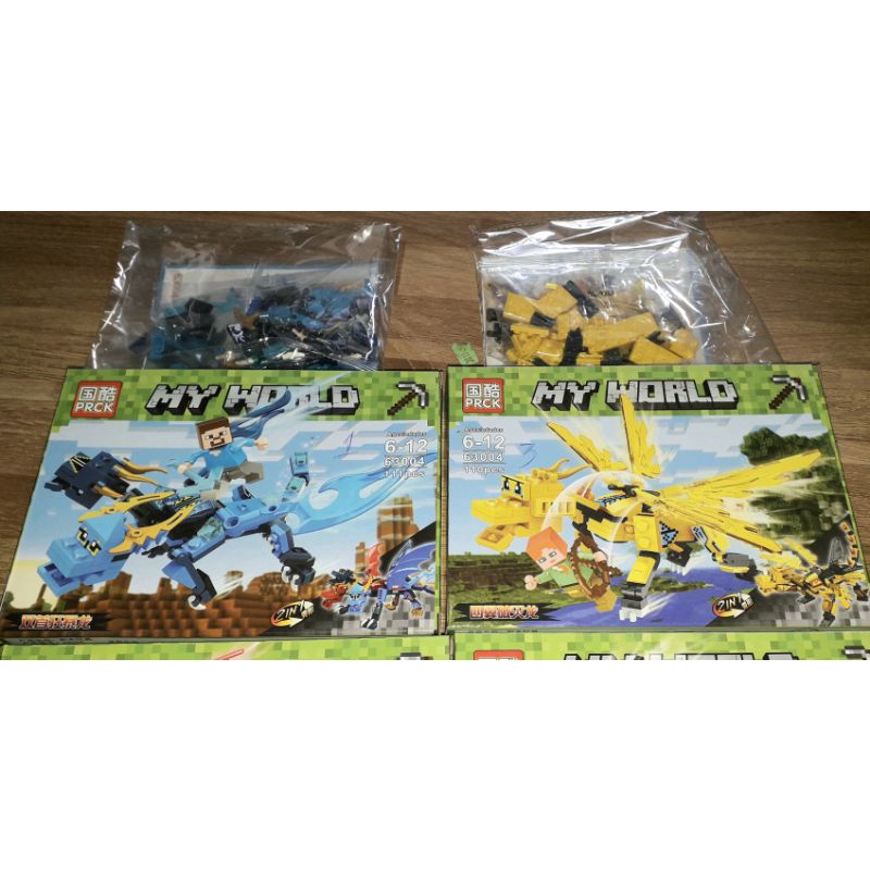 Lắp ráp 1 hộp LegoMyWord Rồng 63004 có nhiều chi tiết bằng nhựa ABS