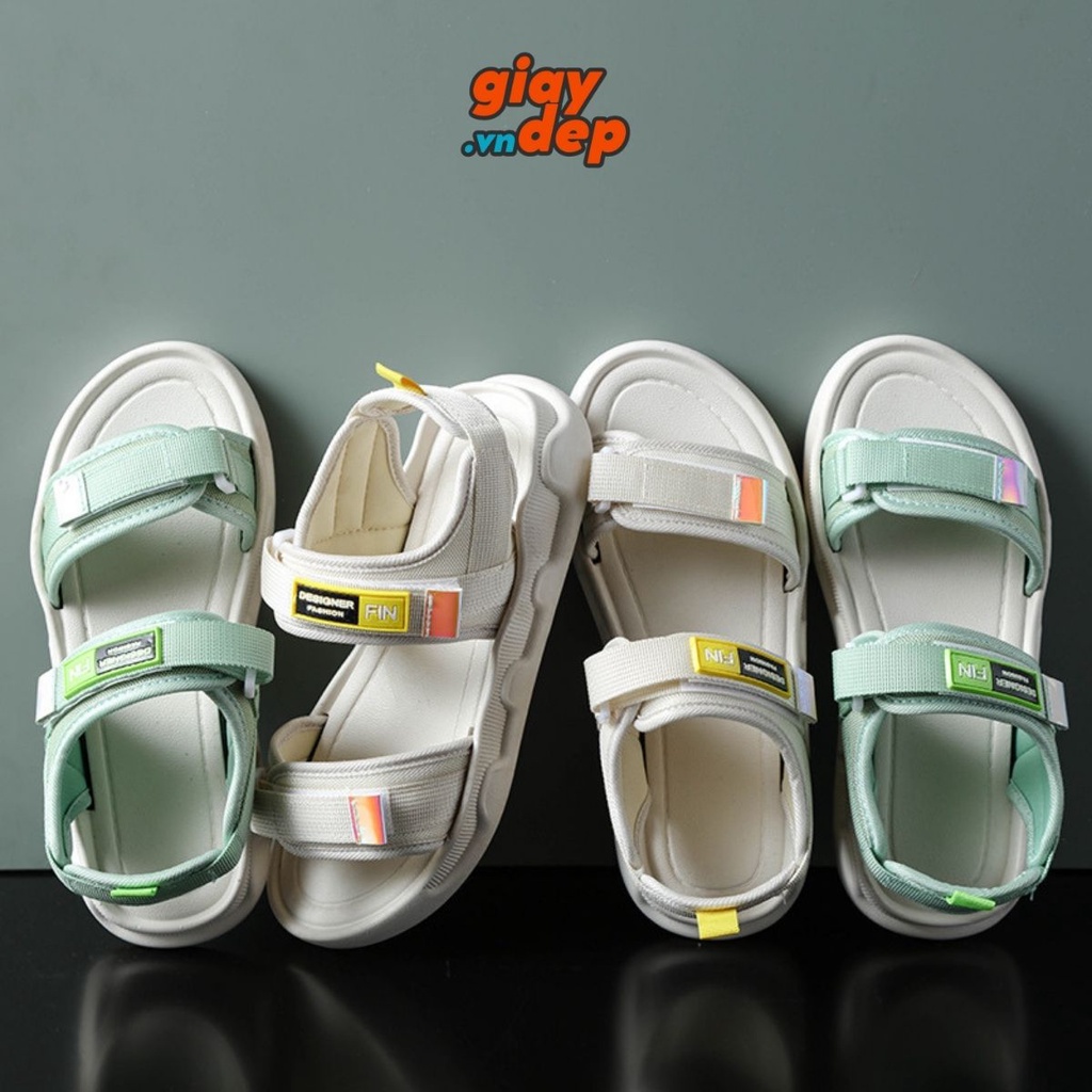 Sandal Nữ Kiểu Dáng Hàn Quốc GADEVI Quai Dán FIN 3 Màu Hot Trend GD009