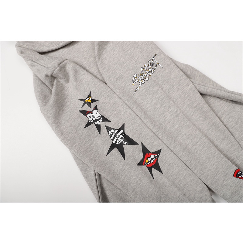 Hàng Có Sẵn Áo Hoodie Thể Thao Cotton Tay Dài In Họa Tiết Graffiti Trái Tim Cho Cặp Đôi Unisex