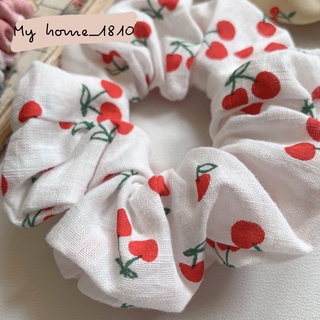 Dây cột tóc Scrunchies quả cherry dễ thương cao cấp