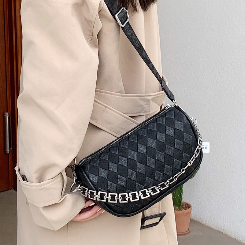 Túi Đeo JASMIN NOIR Chéo Vai Họa Tiết Kẻ Sọc Có Dây Xích Đeo Dành Cho Bạn Nữ