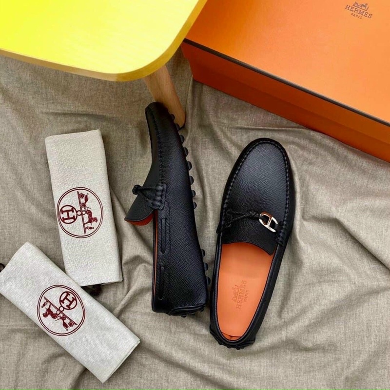 Giày lười không dây moca nam da bò nguyên tấm cao cấp.