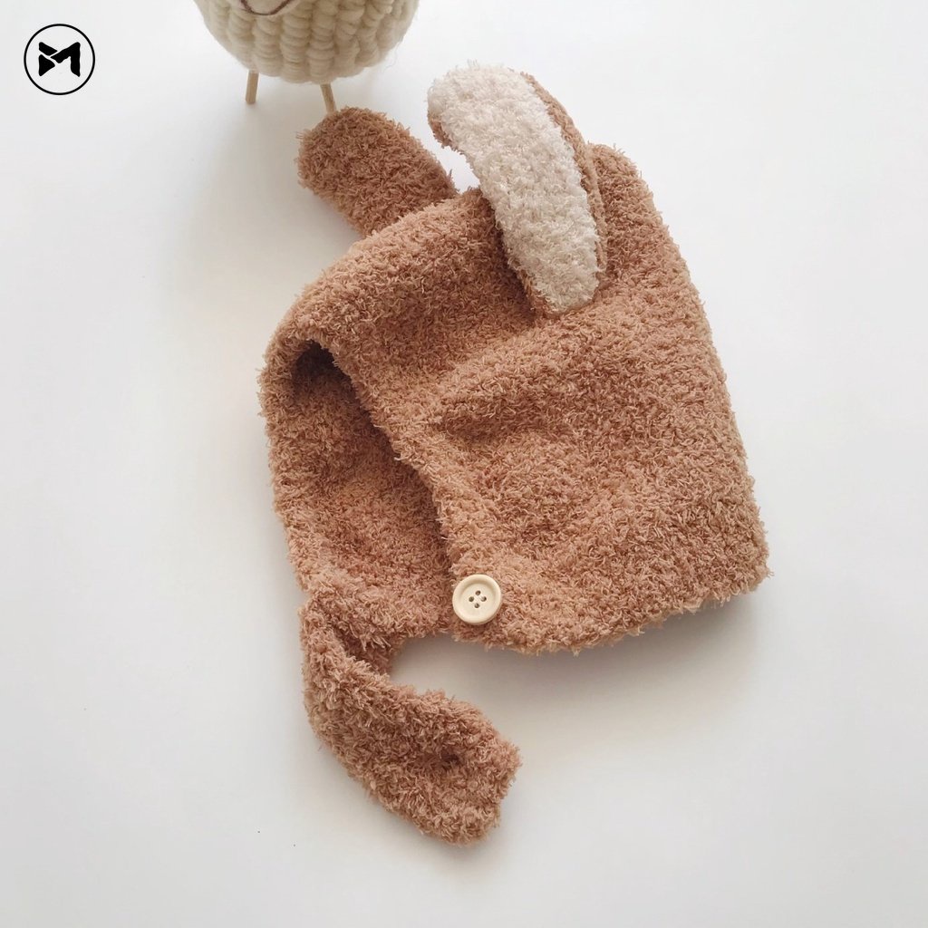 Mũ Tai Thỏ Bằng Lông Nhung Dễ Thương Xinh Xắn Dành Cho Bé 3-24 Tháng Tuổi