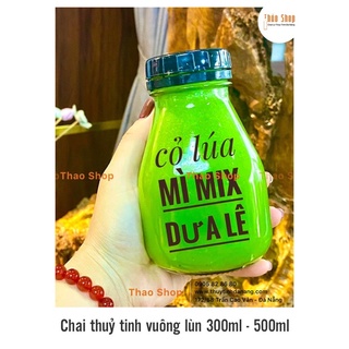🔥[ ẢNH THẬT ] 🔥 ❣️ Chai thủy tinh vuông lùn miệng rộng nắp nhựa 300ml ❣️