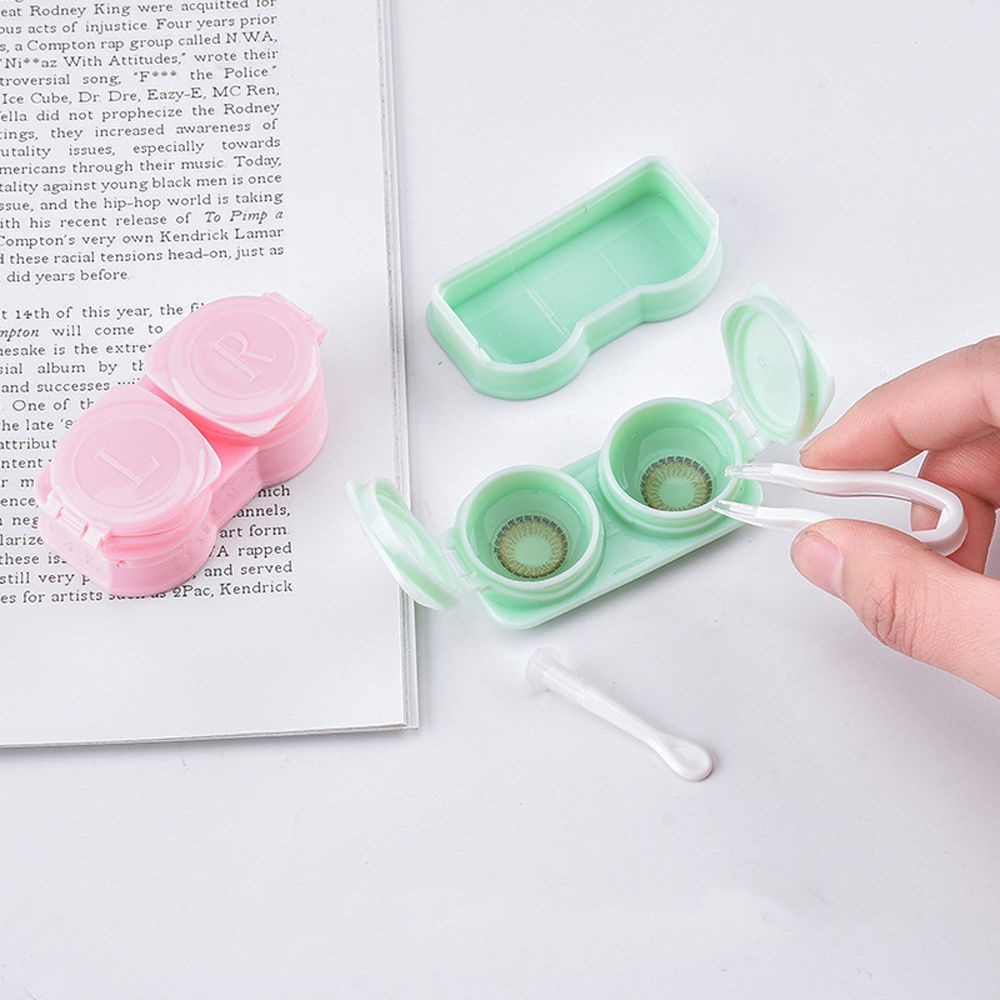 MXMUSTY Hộp đựng kính áp tròng nhỏ gọn đơn giản dễ thương chống nước nhiều màu sắc thời trang Hàn Quốc cho nam và nữ