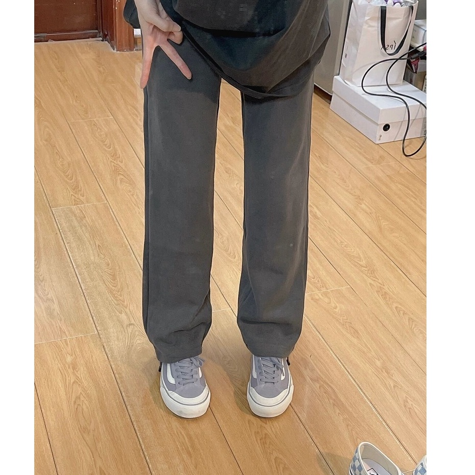 Quần Thể Thao Ống Rộng Lưng Cao Phong Cách Đường Phố Mỹ Cho Nữ