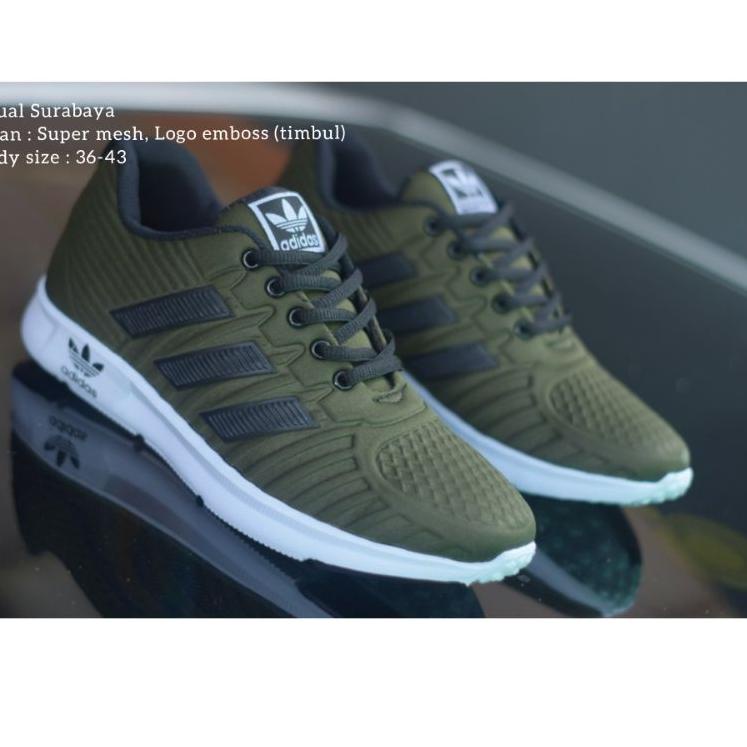 Bảo đảm giá cả Nghiêng... Giày Thể Thao Adidas Màu Xanh Lá Kiểu Quân Đội Cá Tính