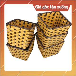 Giỏ đựng giấy ăn giả mây hình vuông