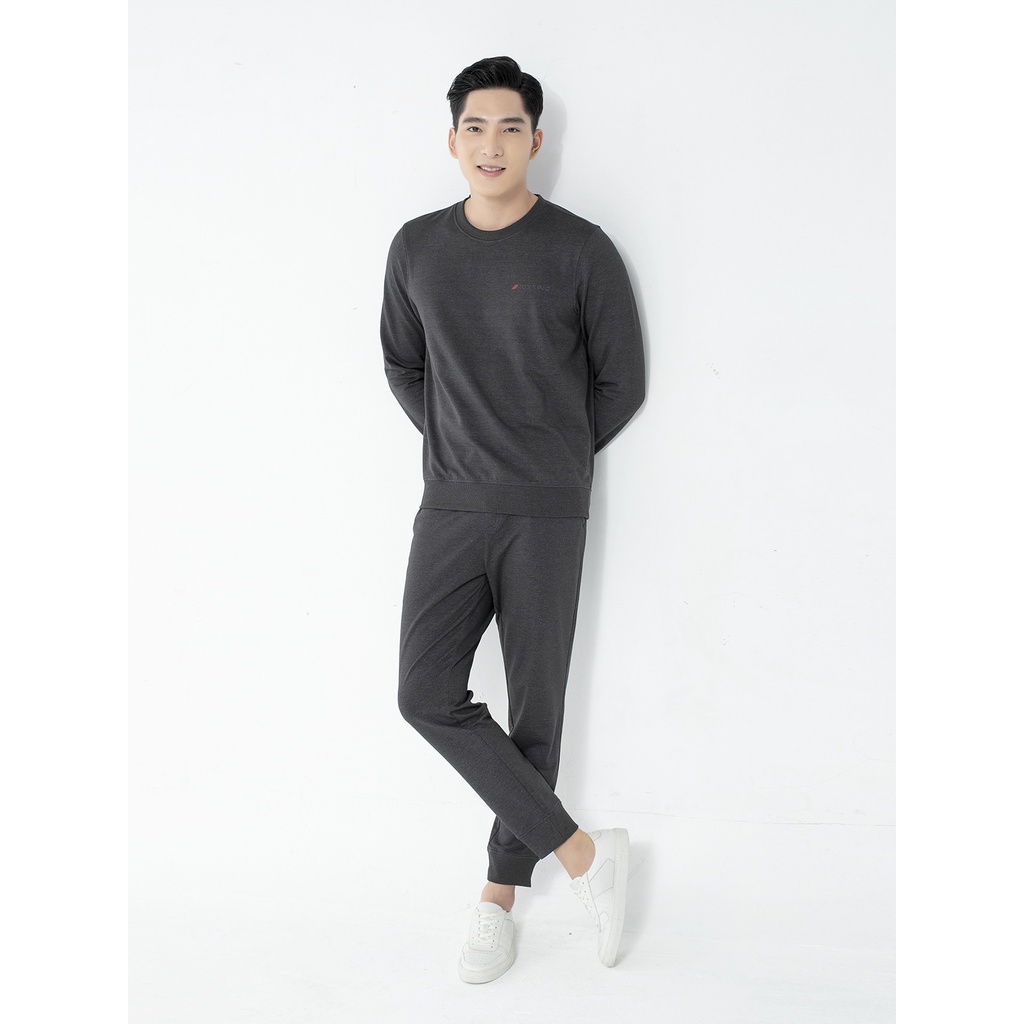 Bộ Thu Đông Nam Đồ Bộ Mặc Nhà Cotton Aristino ALH003W1 Dáng Regular Fit Cổ Tròn Bo Tay Và Gấu Áo Quần Bo Gấu Tiện Lợi