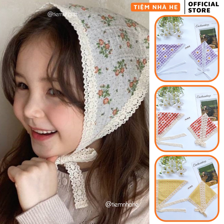 Khăn Buộc Đầu Ren Dây Bandana Cho Bé Tiệm Nhà He Phụ Kiện Chụp Ảnh Trẻ Em Thích Hợp Đi Biển Dã Ngoại