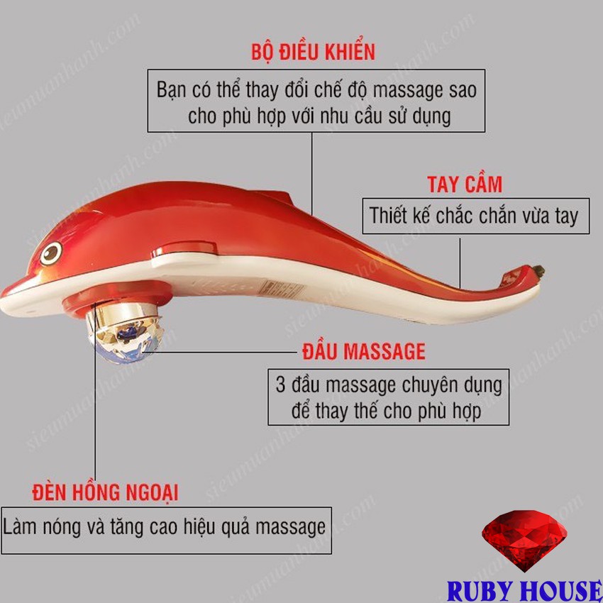 Máy Massage Đấm Bóp toàn cơ thể đa năng Dolphin, Máy mát xa cá heo đa năng - Ruby House