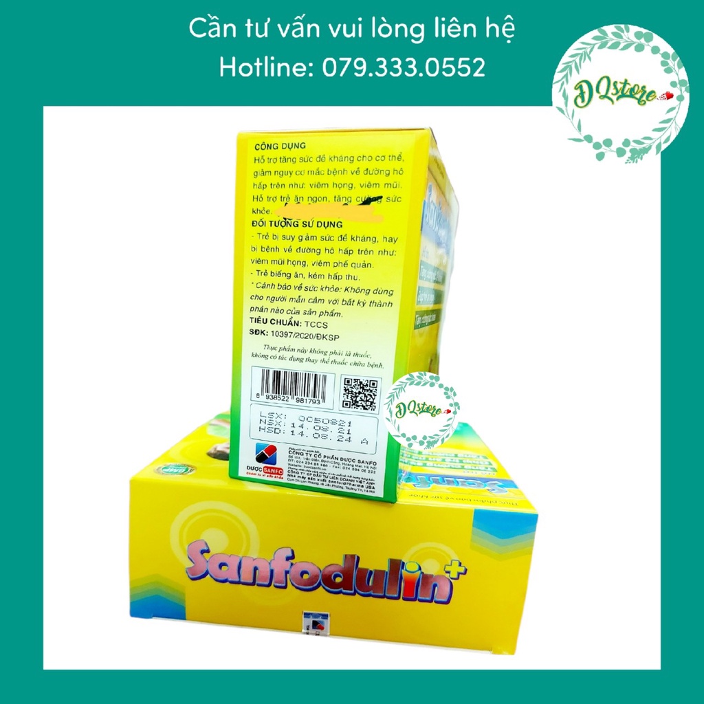 Thymomodulin hàm lượng cao dạng Siro Sanfodulin – Tăng sức đề kháng, tăng hấp thu, bé ăn ngon - hộp 20 ống