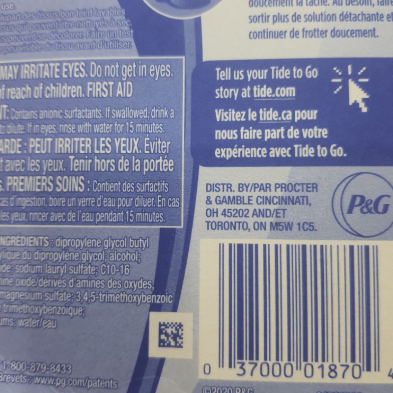 Bút tẩy vết bẩn quần áo Tide To Go 10ml