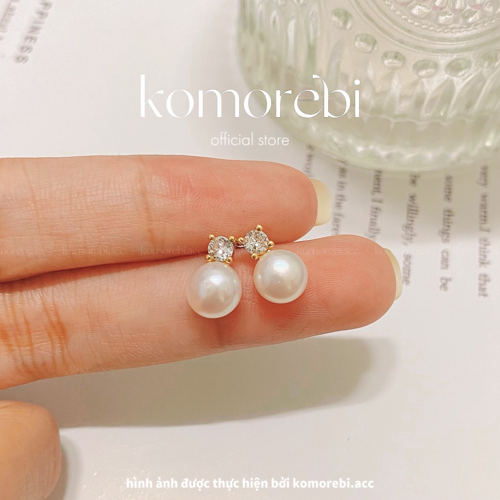 Bông tai kim xỏ s925 ngọc cách điệu komorebi.acc không gây dị ứng