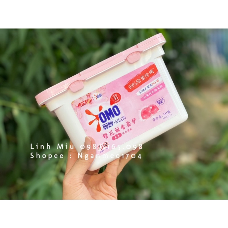 Viên giặt OMO hương hoa anh đào