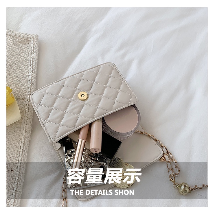 Túi đeo chéo JASMIN NOIR họa tiết caro dây xích thời trang cho nữ