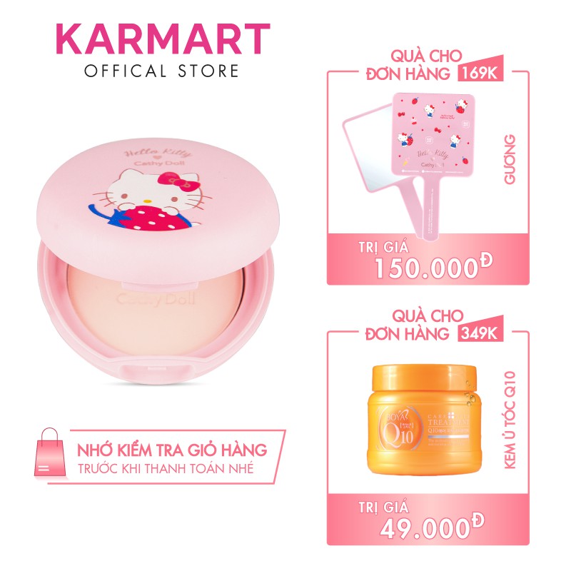 Phấn phủ kiềm dầu chống bóng nhờn Hello Kitty Cathy Doll Oil Control Blur Pact 6.5g Translucent