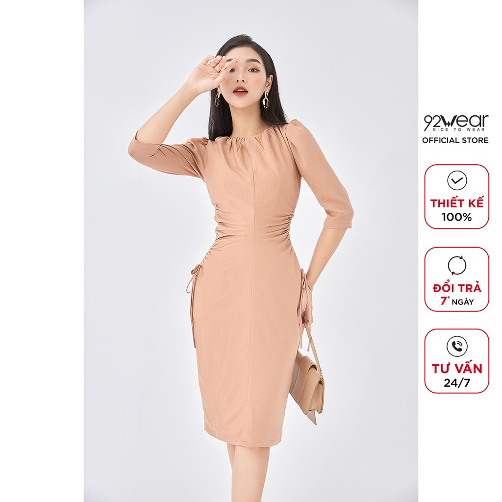 Đầm ôm 92WEAR thiết kế body nhún sườn gợi cảm tôn dáng DEA1704